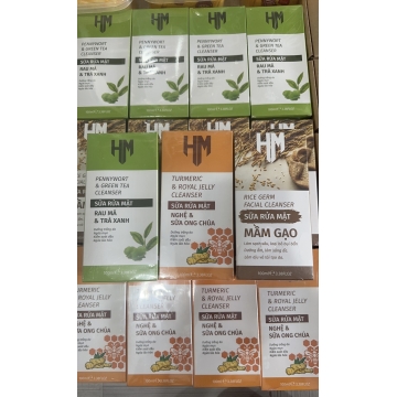 Sữa Rửa Mặt Gel HM Rau Má/ Nghệ Mật Ong/ Sữa Gạo (100ML)