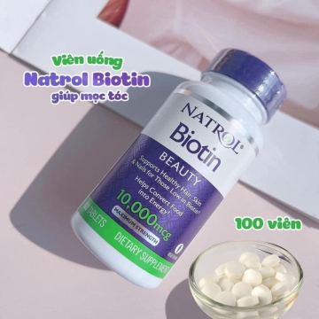 Viên Uống Mọc Tóc NATROL Biotin 10,000mcg (H/100v)