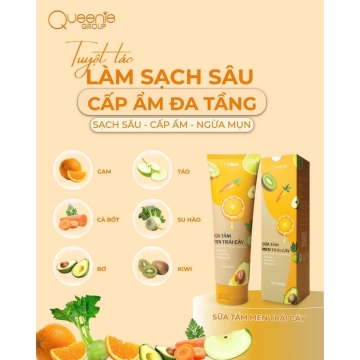 Sữa Tắm Trắng Da Men Trái Cây Queenie Skin (200ML)