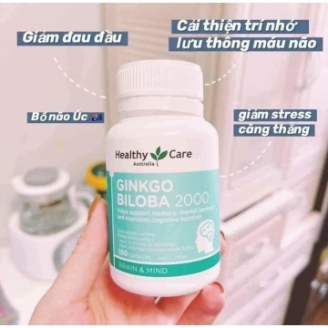 Viên Uống Bổ Não Ginkgo Biloba Healthy Care Úc (100v)