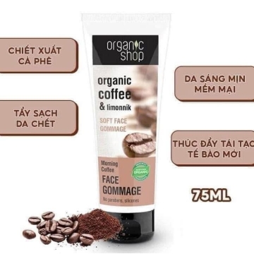 Tẩy Tế Bào Mặt Cà Phê Organic Shop (75ml)