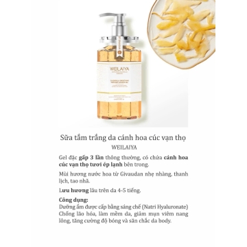 Sữa Tắm Hoa Hồng / Hoa Trà  Weilaiya (450ML)