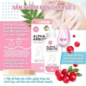 Dưỡng Thể ALPHA ARBUTIN 3Plus+ Collagen New (500ML)