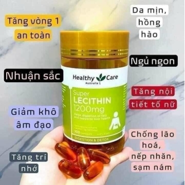 Viên Mầm Đậu Nành Lecithin 1200mg Healthy Care (100v)