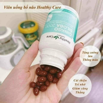 Viên Uống Bổ Não Ginkgo Biloba Healthy Care Úc (100v)
