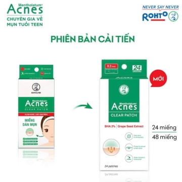 Miếng Dán Mụn Acnes CLEAR PATCH BHA 2% (H/24)