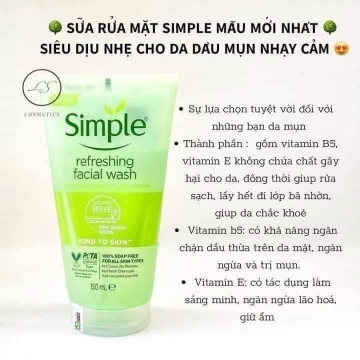 Sữa Rửa Mặt Simple UK (150ML)