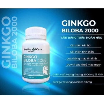 Viên Uống Bổ Não Ginkgo Biloba Healthy Care Úc (100v)