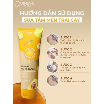 Sữa Tắm Trắng Da Men Trái Cây Queenie Skin (200ML)