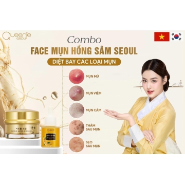 ComBo Face Mụn Hồng Sâm Hàn Quốc Queenie Skin 