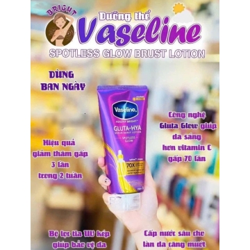 Dưỡng Thể Vaseline (Tím) Spotless Gluta Glow 70X (290ML)