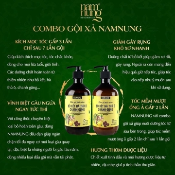 Cặp Dầu Gội & Xả Thảo Dược NamNung (500ML)