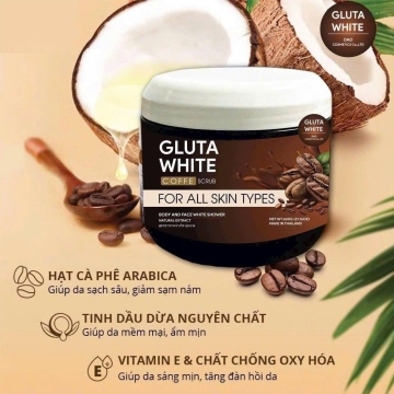 Tẩy Tế Bào Chết Body Cà Phê GLUTA WHITE Thailand (600g)