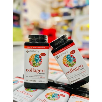 Viên Uống Collagen + Biotin 6.000mg Youtheory Mỹ (390v)