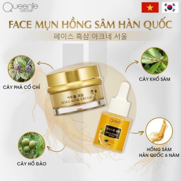 ComBo Face Mụn Hồng Sâm Hàn Quốc Queenie Skin 