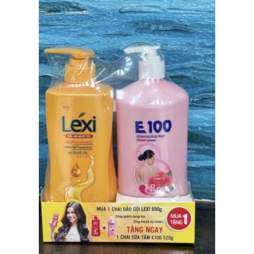 Dầu Gội LEXI (650g) Tặng kèm Sữa Tắm E100 (520g)