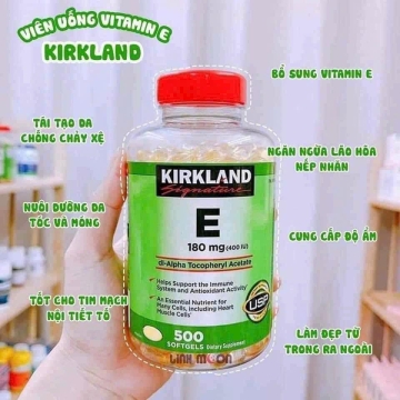 Viên Uống Vitamin E Mỹ 180mg (400IU) KIRKLAND (H/500v)