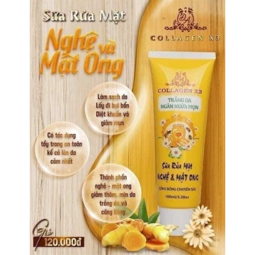 Sữa Rửa Mặt Nghệ - Mật Ong Collagen X3 Đông Anh (100ML)