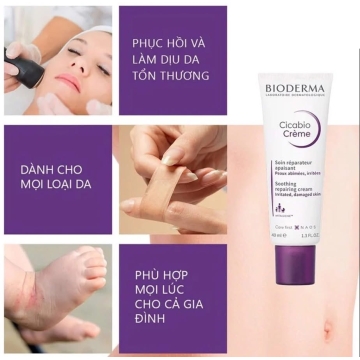 Kem Dưỡng Phục Hồi Bioderma Cicabio (Tím) 40ML