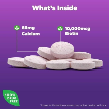 Viên Uống Mọc Tóc NATROL Biotin 10,000mcg (H/100v)