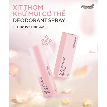 Xịt Thơm Khử Mùi Hanayuki Deodorant Spray (60g)