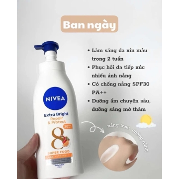 Dưỡng Thể Trắng Da Nivea Extra Bright Day / Night (350ML)