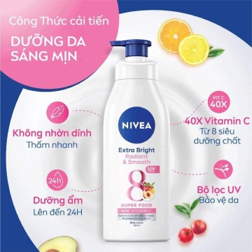 Dưỡng Thể Trắng Da Nivea Extra Bright Day / Night (350ML)