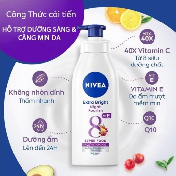 Dưỡng Thể Trắng Da Nivea Extra Bright Day / Night (350ML)